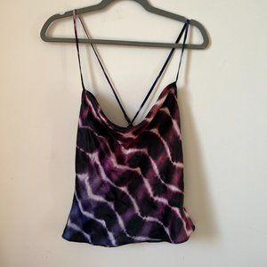 LPA Satin Cami Animal Print Size Small Womens Cowl Neck Slip Cami